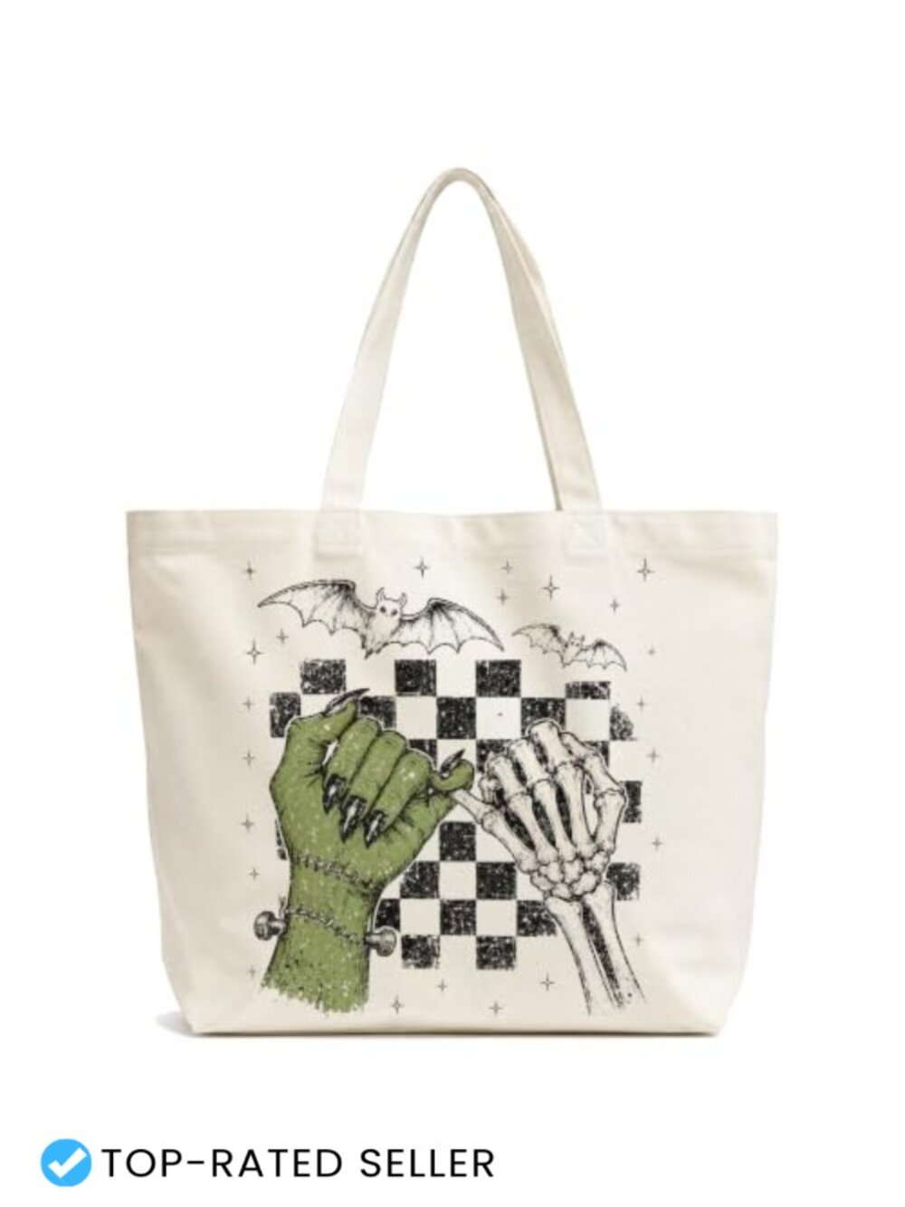 Halloween Canvas Tote Bag Double-Sided Reusable Spooky Gift